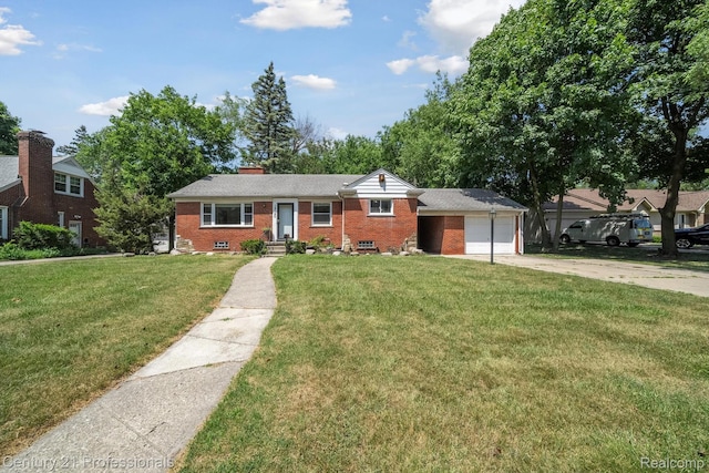 18140 Westover Ave, Southfield, MI 48075 - single story home featuring brick siding, an attached garage, concrete driveway, and a front yard