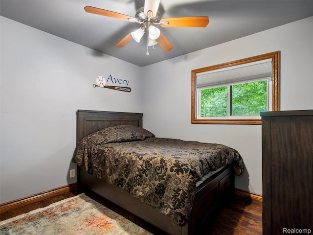 3365 Howland Rd, Almont, MI 48003 - bedroom with wood finished floors and ceiling fan