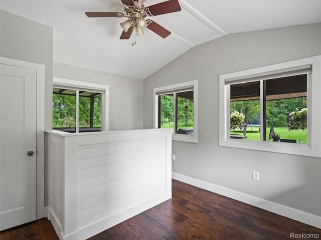 3365 Howland Rd, Almont, MI 48003 - hall with vaulted ceiling, plenty of natural light, and dark wood-style floors