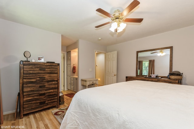 4175 Schmuhl Rd, Coloma, MI 49038 - bedroom featuring light wood-type flooring, ensuite bathroom, and a ceiling fan