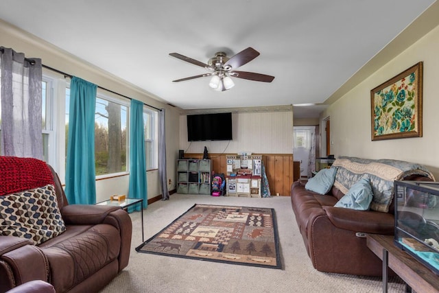 3116 E Apple Ave, Muskegon, MI 49442 - carpeted living area with plenty of natural light and a ceiling fan