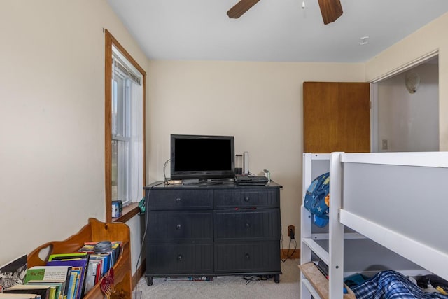 3116 E Apple Ave, Muskegon, MI 49442 - bedroom with light colored carpet and ceiling fan
