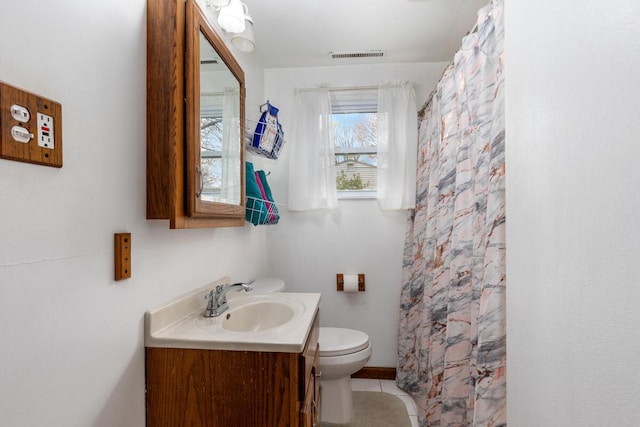 3116 E Apple Ave, Muskegon, MI 49442 - bathroom featuring vanity, a shower with shower curtain, and tile patterned flooring