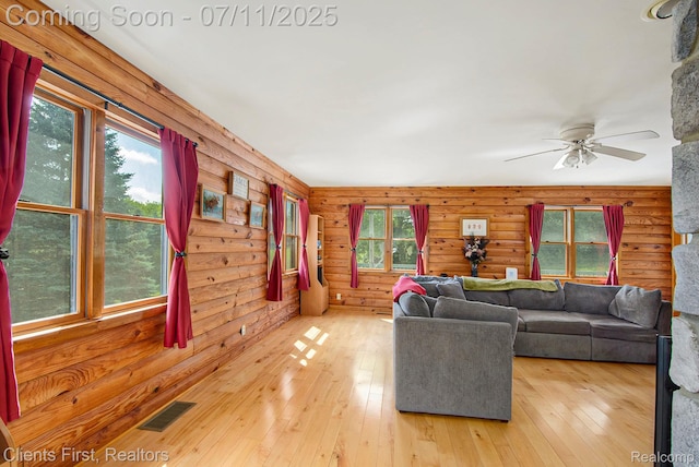 16501 Winters Rd, Grass Lake, MI 49240 - living room featuring light wood-style flooring and ceiling fan