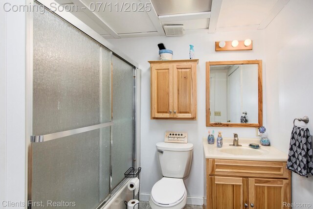 16501 Winters Rd, Grass Lake, MI 49240 - bathroom featuring vanity and shower / bath combination with glass door
