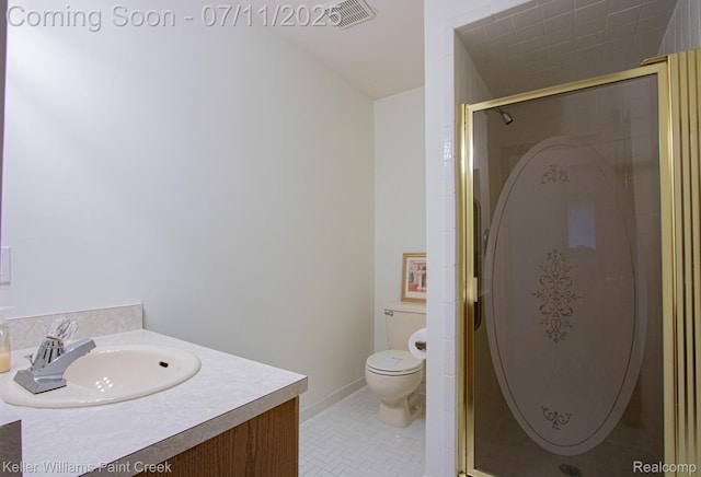48600 Meadowcrest Dr, Macomb, MI 48044 - bathroom featuring vanity, a shower stall, and tile patterned floors
