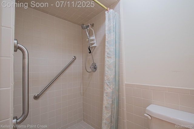 48600 Meadowcrest Dr, Macomb, MI 48044 - bathroom featuring a stall shower and toilet