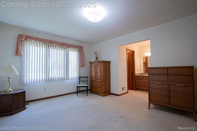 48600 Meadowcrest Dr, Macomb, MI 48044 - bedroom with light colored carpet and ensuite bathroom