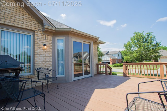 48600 Meadowcrest Dr, Macomb, MI 48044 - wooden terrace with area for grilling