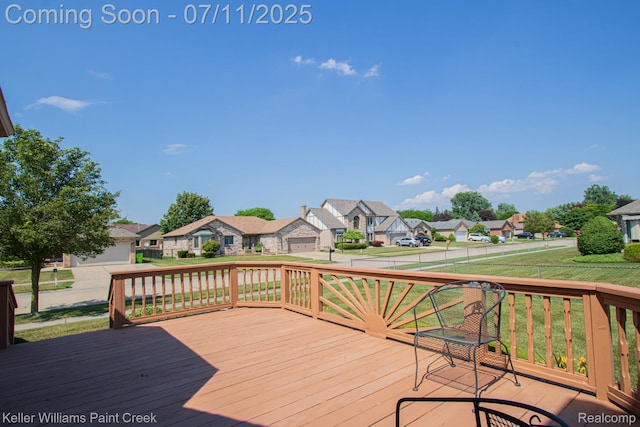 48600 Meadowcrest Dr, Macomb, MI 48044 - wooden deck with a residential view and a yard