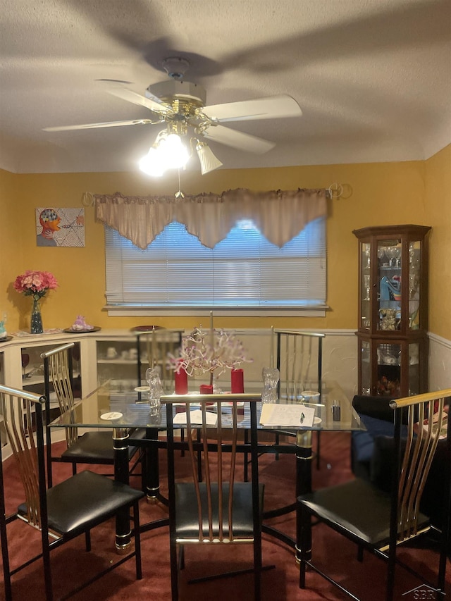 2205 Owen St, Saginaw, MI 48601 - dining room featuring a ceiling fan and a textured ceiling