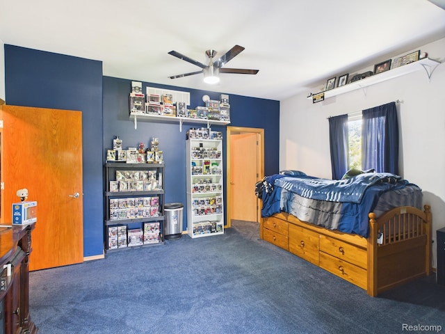 193 Miller Lake Rd, Columbiaville, MI 48421 - bedroom featuring carpet flooring and a ceiling fan