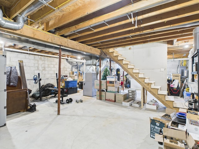 193 Miller Lake Rd, Columbiaville, MI 48421 - unfinished basement featuring stairs