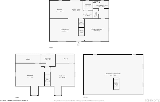 193 Miller Lake Rd, Columbiaville, MI 48421 - view of property floor plan