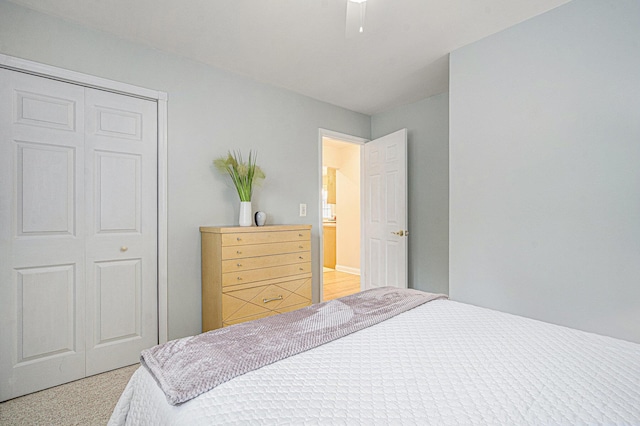 256 Nichols Dr, Saline, MI 48176 - bedroom featuring light carpet and a closet