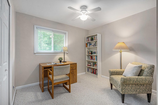 256 Nichols Dr, Saline, MI 48176 - office space with ceiling fan and light colored carpet