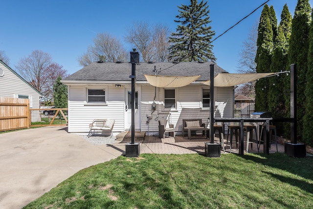 405 Spring St, Saline, MI 48176 - back of property featuring a patio, a chimney, and roof with shingles