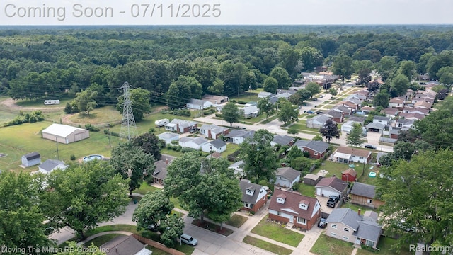 13620 Aston St, Romulus, MI 48174 - aerial view of property and surrounding area with a forest and nearby suburban area