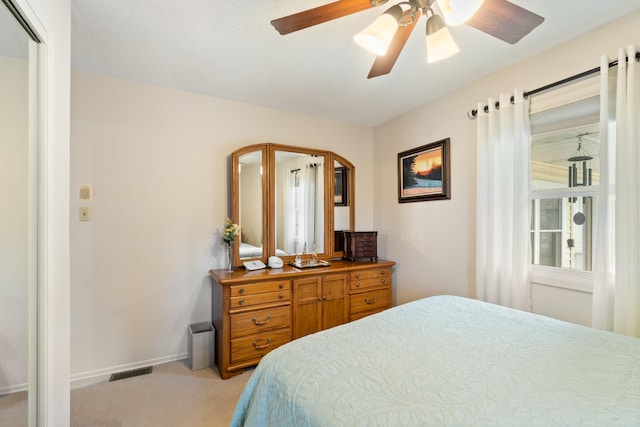 2230 Oleary Rd, Jackson, MI 49201 - bedroom with light carpet and a ceiling fan