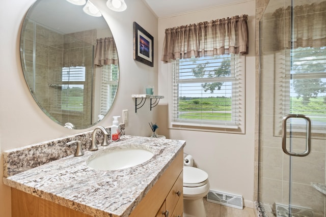 2230 Oleary Rd, Jackson, MI 49201 - full bathroom with vanity, healthy amount of natural light, and a shower stall