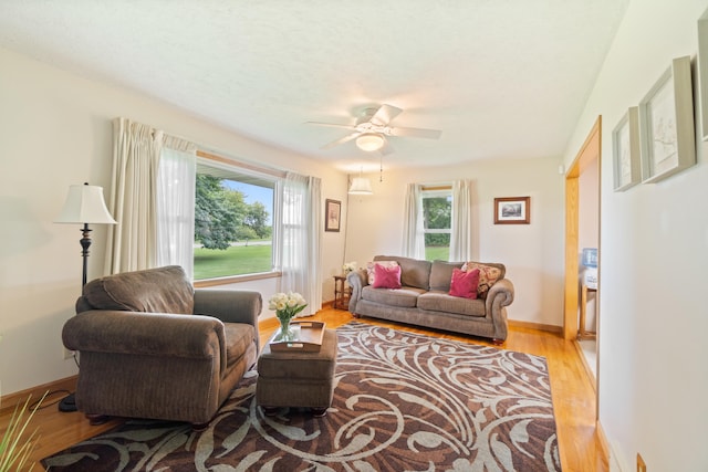 2230 Oleary Rd, Jackson, MI 49201 - living room featuring healthy amount of natural light, light wood-style floors, and ceiling fan