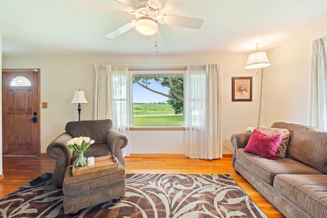 2230 Oleary Rd, Jackson, MI 49201 - living room with light wood-style floors and ceiling fan