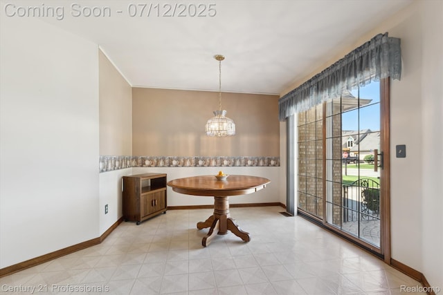17012 Coral Ln, Macomb, MI 48042 - dining room featuring a chandelier and light floors