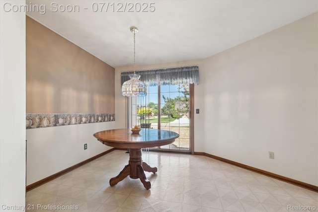 17012 Coral Ln, Macomb, MI 48042 - dining room featuring a chandelier and light floors