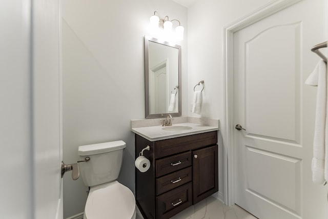 2448 Meadow Hills Dr, Ann Arbor, MI 48108 - half bathroom with vanity and marble finish flooring