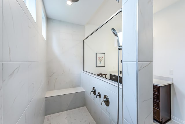 2448 Meadow Hills Dr, Ann Arbor, MI 48108 - full bathroom featuring a tile shower and vanity