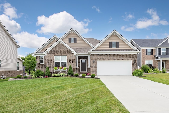 2448 Meadow Hills Dr, Ann Arbor, MI 48108 - craftsman house featuring brick siding, driveway, and a front lawn
