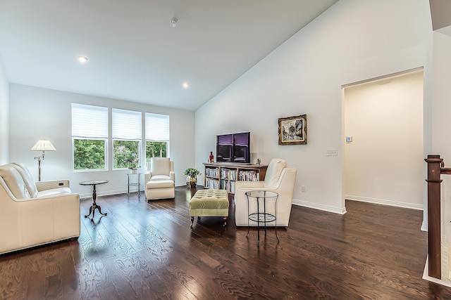 2448 Meadow Hills Dr, Ann Arbor, MI 48108 - living area with wood finished floors, high vaulted ceiling, and recessed lighting