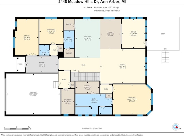 2448 Meadow Hills Dr, Ann Arbor, MI 48108 - view of home floor plan
