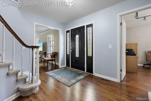 2403 Red Maple Ct, Troy, MI 48098 - foyer with stairs and wood finished floors