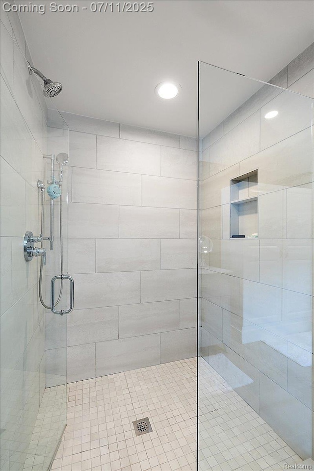 2403 Red Maple Ct, Troy, MI 48098 - bathroom featuring a stall shower and recessed lighting