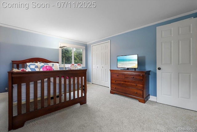 2403 Red Maple Ct, Troy, MI 48098 - carpeted bedroom with crown molding and a closet