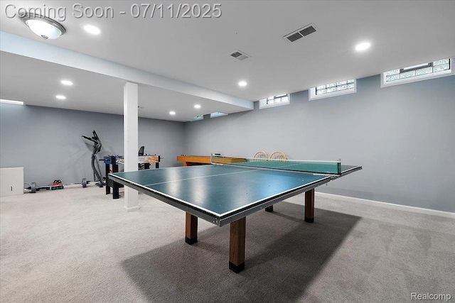 2403 Red Maple Ct, Troy, MI 48098 - game room with carpet floors and recessed lighting