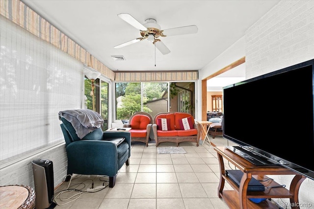 1540 Milford Hills Dr, Milford, MI 48381 - sunroom / solarium featuring an outdoor living space and ceiling fan
