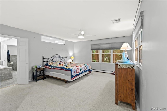 1540 Milford Hills Dr, Milford, MI 48381 - bedroom featuring baseboard heating and ceiling fan