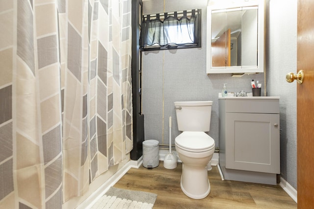 1620 Ontario Rd, Niles, MI 49120 - bathroom featuring wood finished floors, vanity, and a shower with shower curtain