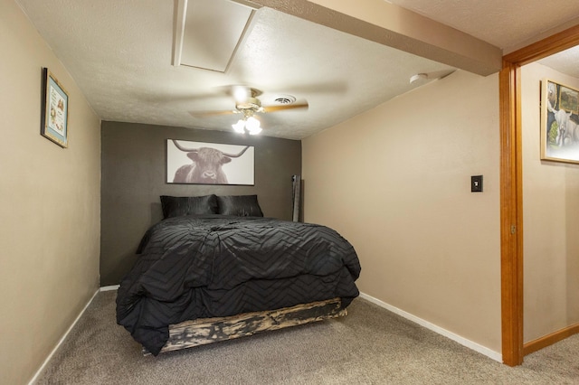 1620 Ontario Rd, Niles, MI 49120 - carpeted bedroom featuring a ceiling fan and attic access