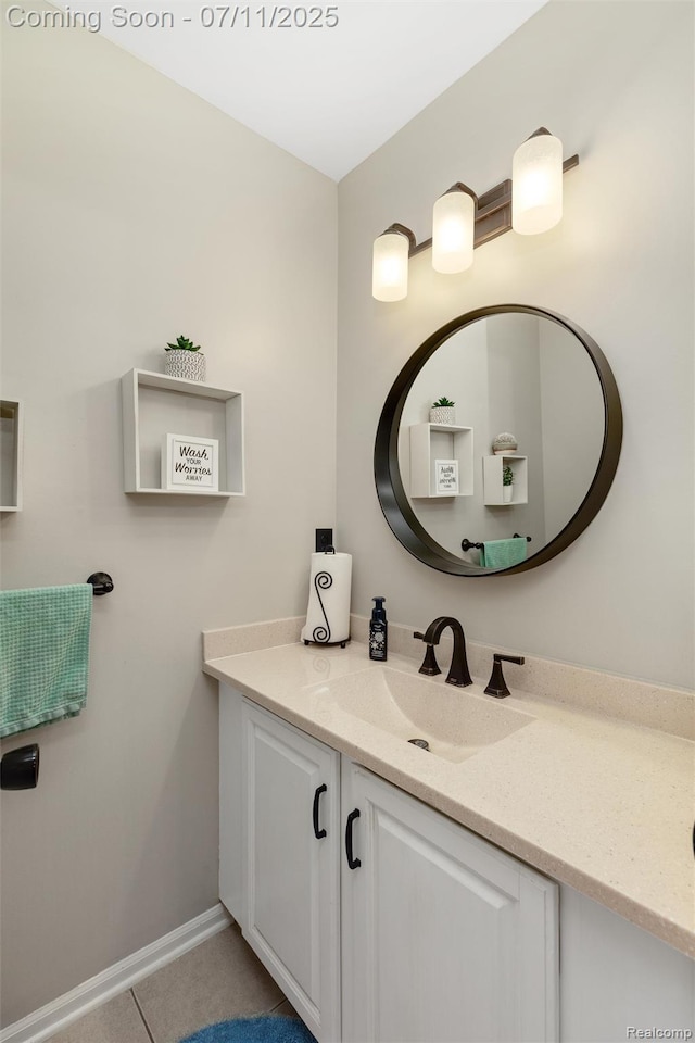 2661 Nottingham, Waterford, MI 48329 - bathroom with vanity and tile patterned floors