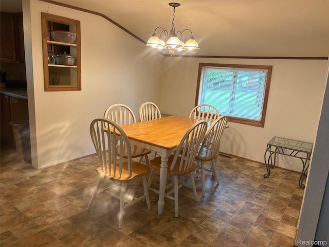 1023 Lakewood Dr, East Tawas, MI 48730 - dining room featuring a chandelier and built in features