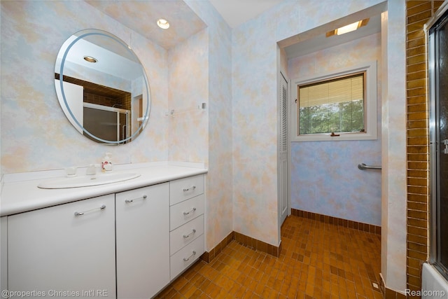 4724 Tara Ct, West Bloomfield, MI 48323 - bathroom featuring vanity and an enclosed shower