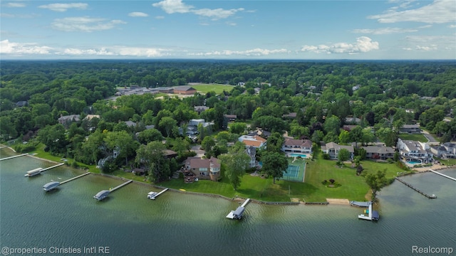 4724 Tara Ct, West Bloomfield, MI 48323 - bird's eye view of a heavily wooded area and a nearby body of water