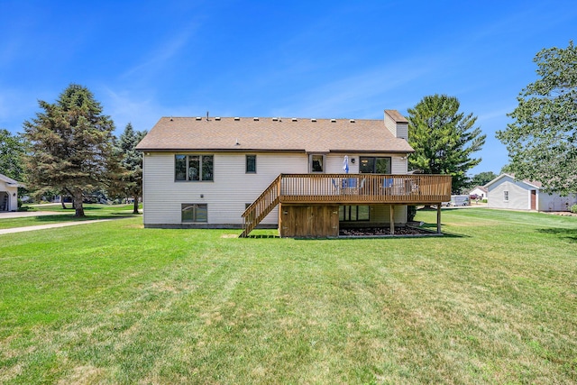 6580 Sunflower Dr SW, Byron Center, MI 49315 - rear view of property with a deck and a yard