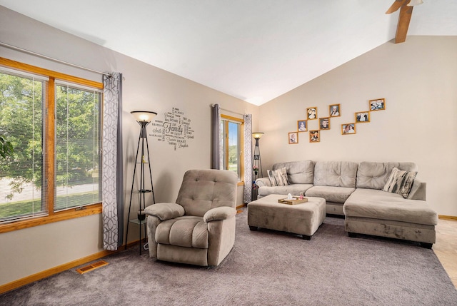 6580 Sunflower Dr SW, Byron Center, MI 49315 - carpeted living area with baseboards and ceiling fan