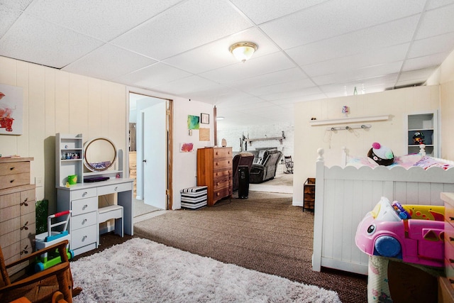 12972 S M 43 Hwy, Delton, MI 49046 - bedroom featuring carpet flooring and a paneled ceiling