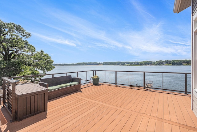 481 Seminole Rd, Norton Shores, MI 49444 - deck with an outdoor living space and a water view
