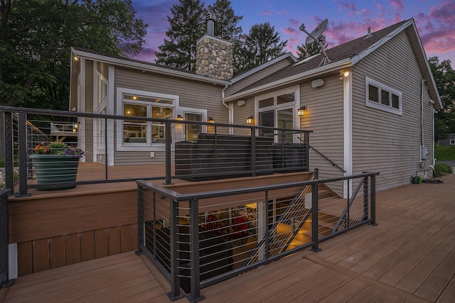 481 Seminole Rd, Norton Shores, MI 49444 - view of deck at dusk